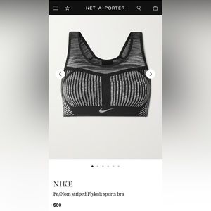 Nike Fe/Nom Flyknit Sports Bra Black Size Medium